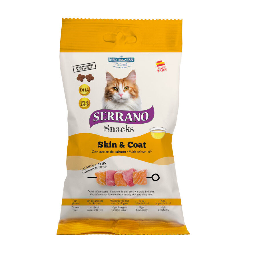 50 g Serrano Bocaditos Omega 3 y DHA de Salm&oacute;n y At&uacute;n para gatos, , large Imagen numero 1