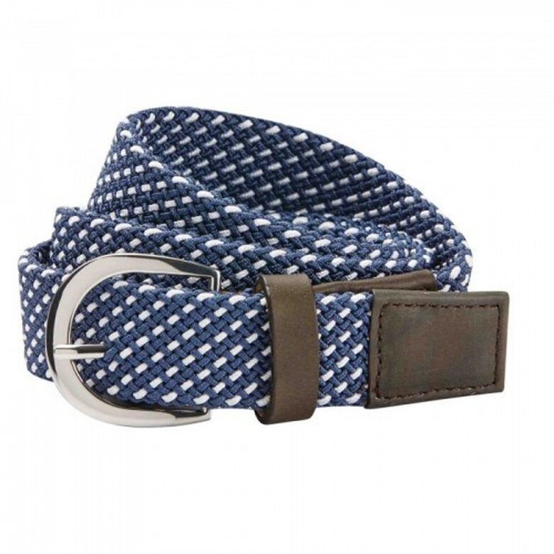 Cinturón entretejido para adultos color Azul marino/ Blanco, , large image number null