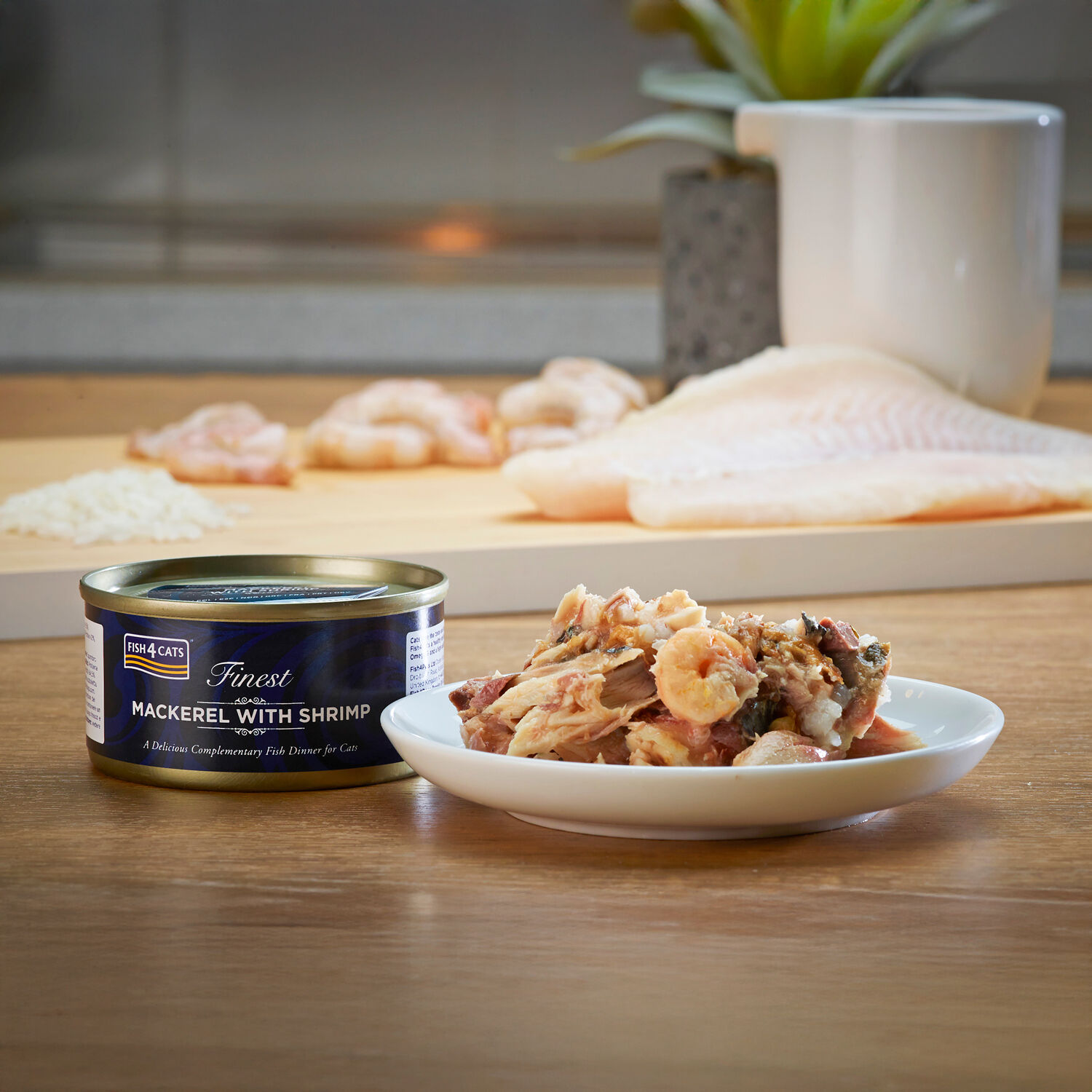 Fish4Cats Lata Filete Caballa con Camarón para gatos thumbnail