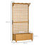 Outsunny Jardinera con Enrejado de Madera Macetero de Jardín con Soporte para Trepadora Cultivo de Plantas Flores Jardinera con Celosía para Exterior Patio Terraza 90x45x183 cm Natural, , large indicador imagen numero 3