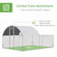 PawHut Gallinero Exterior Grande 380x280x195 cm Jaula para 10-12 Gallinas de Acero Galvanizado con 2 Pisos Cubierta de Tejado Puerta Corral para Pollos Conejos Patos Plata, , large indicador imagen numero 4