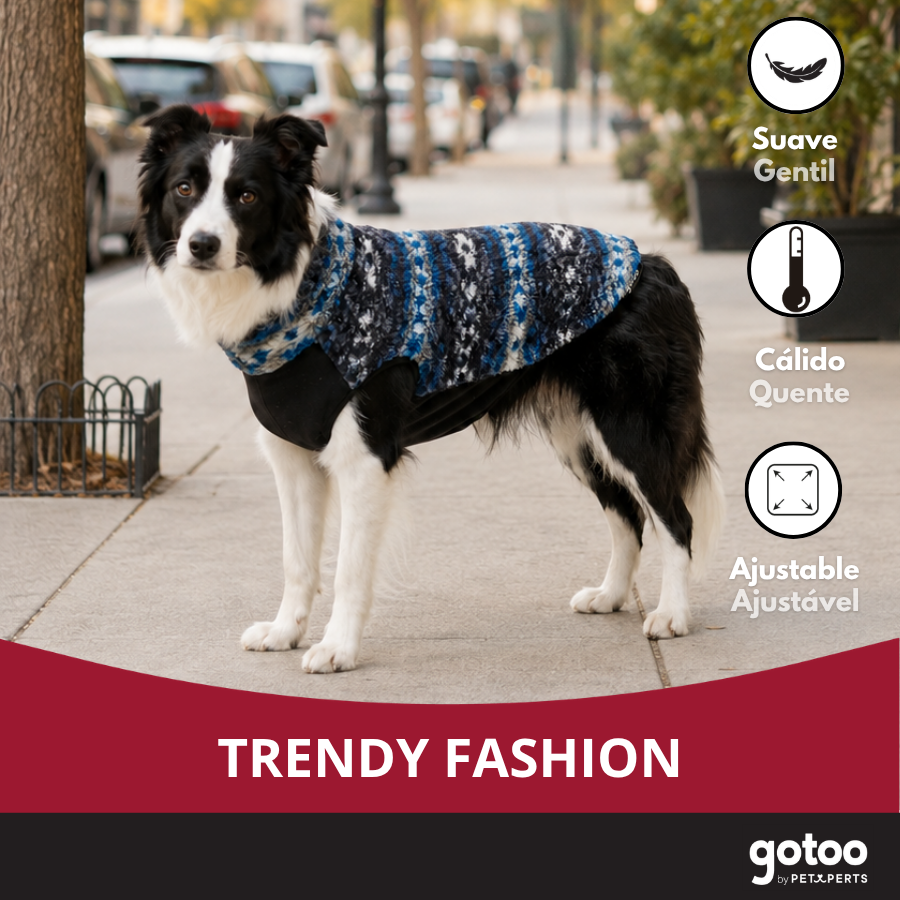 Gotoo Jersey Sherpa Estampado Retro para perros, , large Imagen numero 6