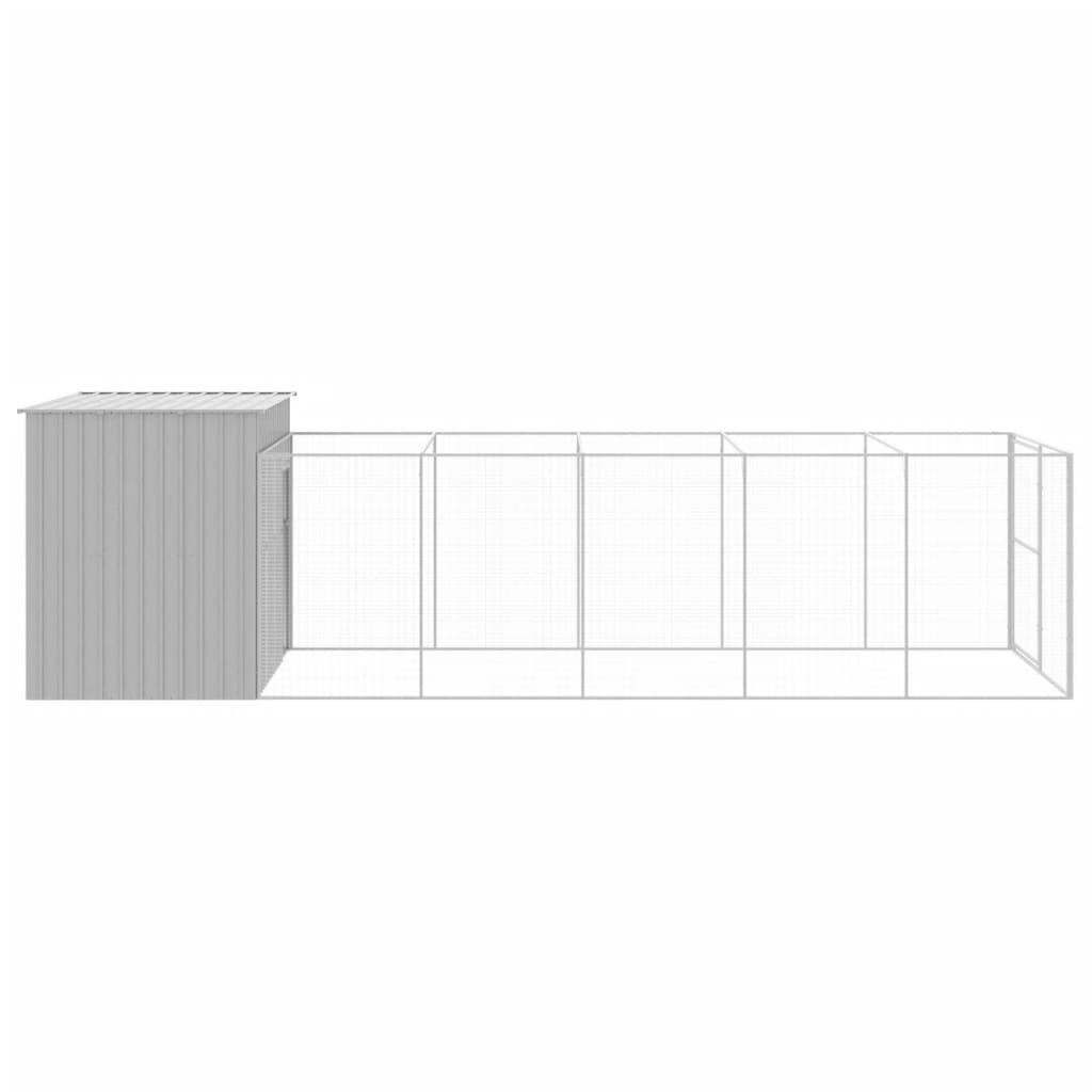 vidaXL Caseta perros corral acero galvanizado gris claro 214x865x181cm, , large Imagen numero 24