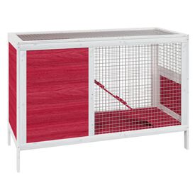 VidaXL Conejera Blanca y Roja para Conejos