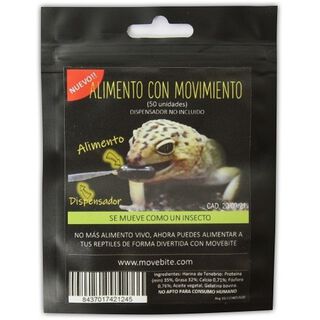 Alimento Movebite para geko leopardo y pogona bolsa sabor Grillo