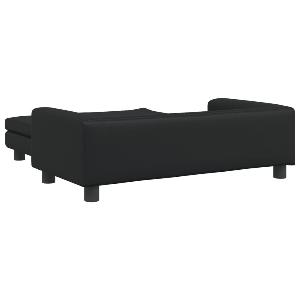 vidaXL Cama de perros con extensi&oacute;n cuero sint&eacute;tico negro 100x50x30 cm, , large Imagen numero 4