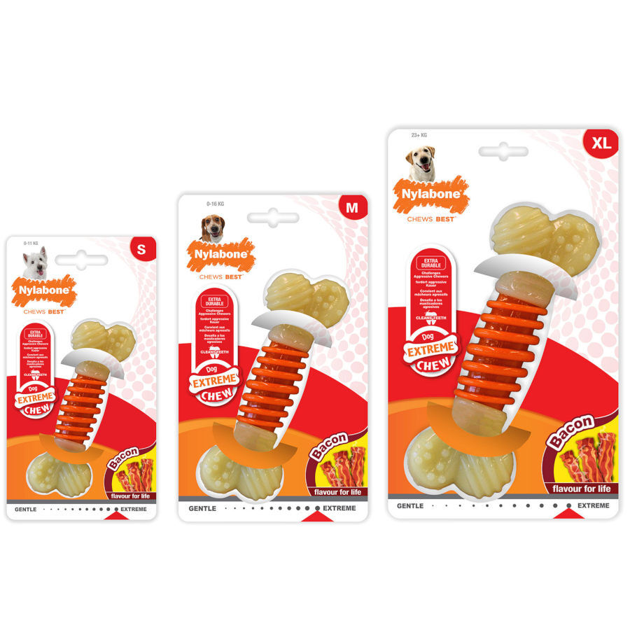 Nylabone Hueso Mordedor Dental Sabor a Bacon para perros thumbnail