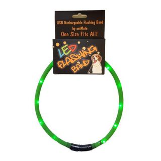 Banda de LED de paseo para perros color Verde