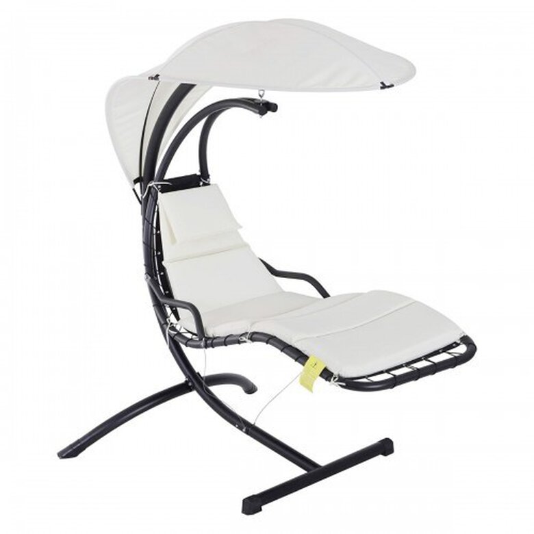 Tumbona tipo hamaca con toldo Outsunny color Crema, , large image number null