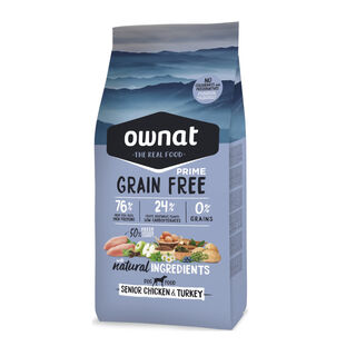 Ownat Senior Prime Grain Free Pollo y Pavo pienso para perros