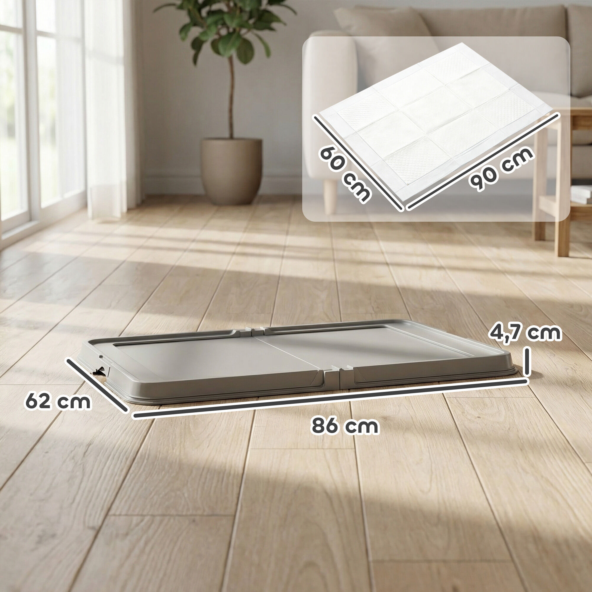 PawHut Inodoro para Perros Gris, , large Imagen numero 3