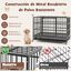 COSTWAY Jaula para Perros Plegable, Jaula para Mascotas de Metal con 2 Puertas, 4 Ruedas Giratorias, Bandeja Extra&iacute;ble, Caja para Perros Port&aacute;til para Interiores y Exteriores (120 x 76 x 90 cm), , large indicador imagen numero 4