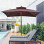 Outsunny Sombrilla de Jardín 3x3x3 m Parasol de Jardín de Bambú con Doble Techo Sistema de Polea Impermeable para Terraza Balcón Exterior Marrón, , large indicador imagen numero 2