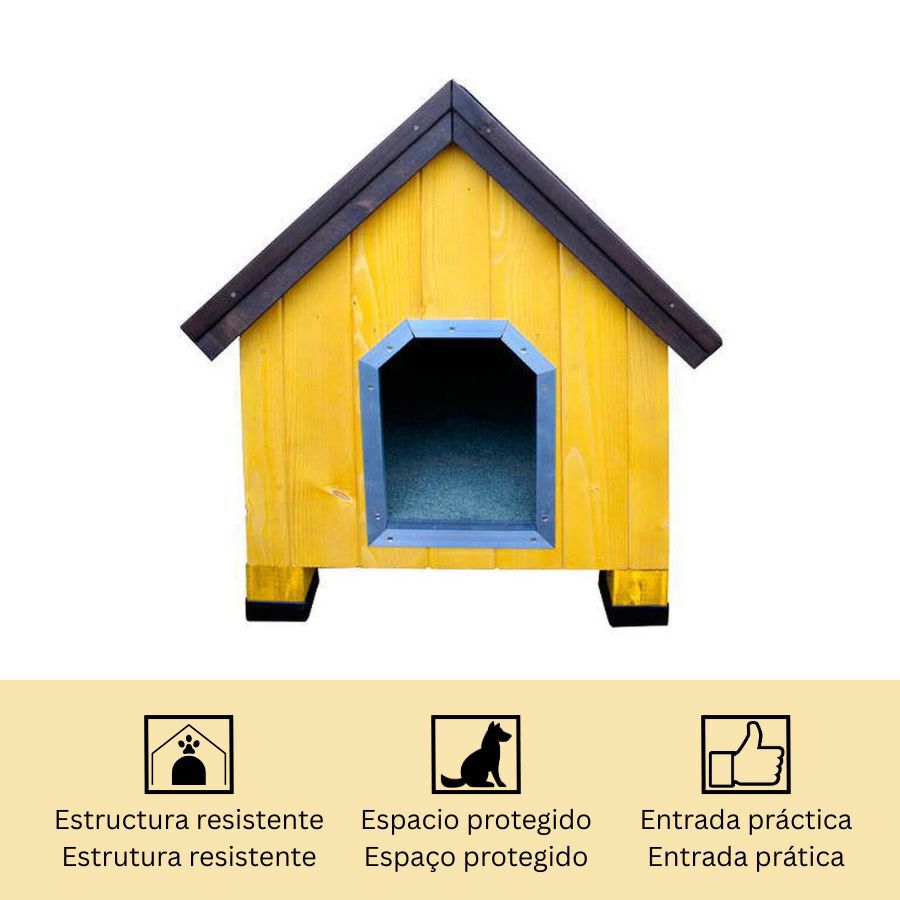 TK-Pet Alpine Caseta de Madera Amarilla para perros, , large Imagen numero 5