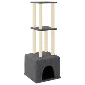 VidaXL Árbol Rascador con postes de sisal gris oscuro para gatos