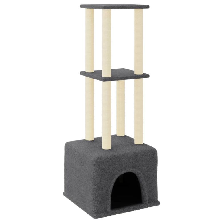 VidaXL Árbol Rascador con postes de sisal gris oscuro para gatos thumbnail