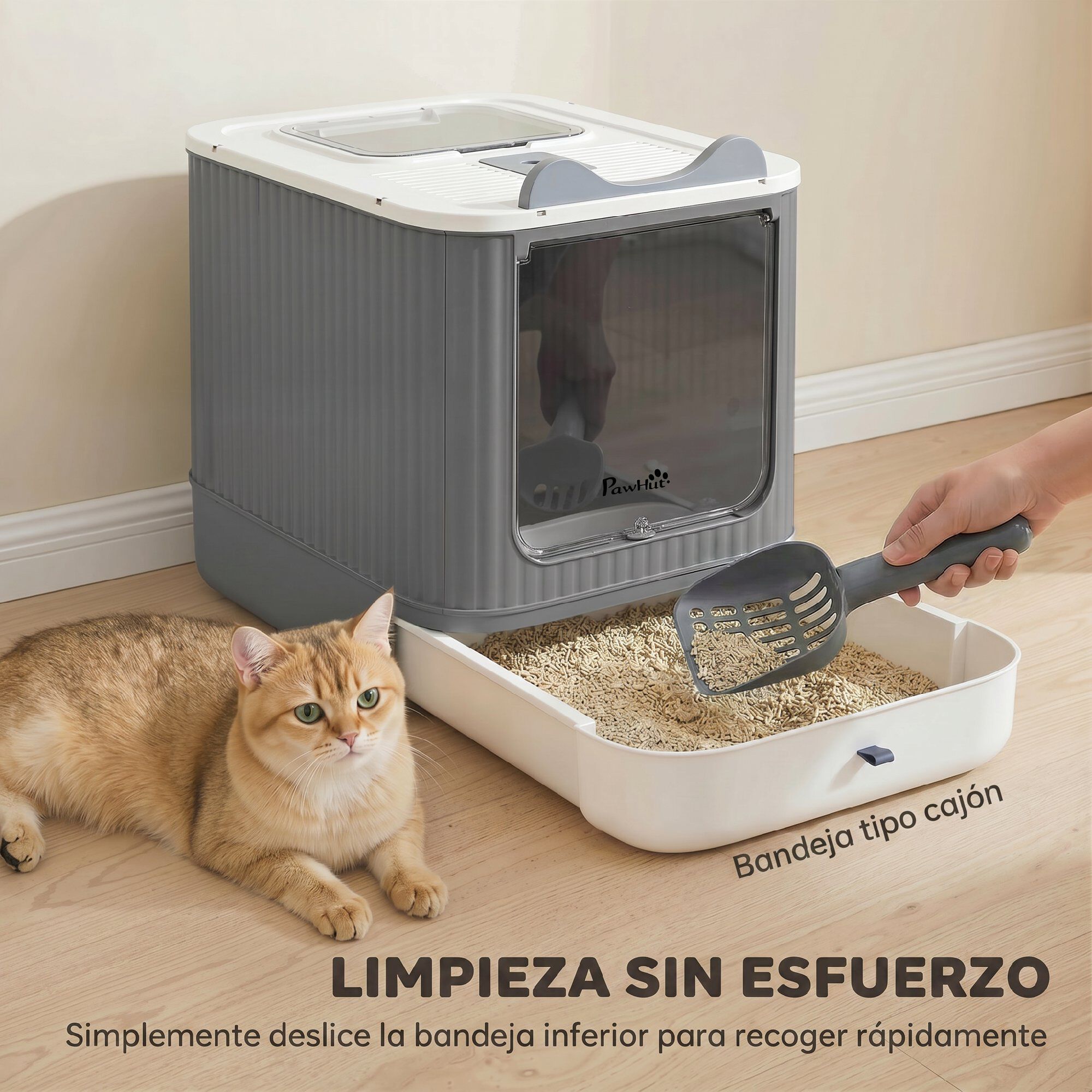 PawHut Arenero para Gato Blanco, , large Imagen numero 5