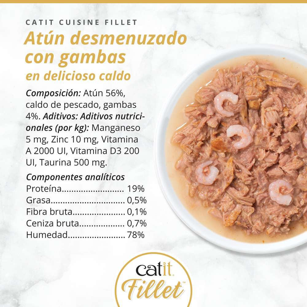 Catit Cuisine Fillet At&uacute;n con Gambas en Caldo, 75g, , large Imagen numero 3