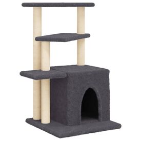 vidaXL Rascador postes sisal gris oscuro para Gatos 