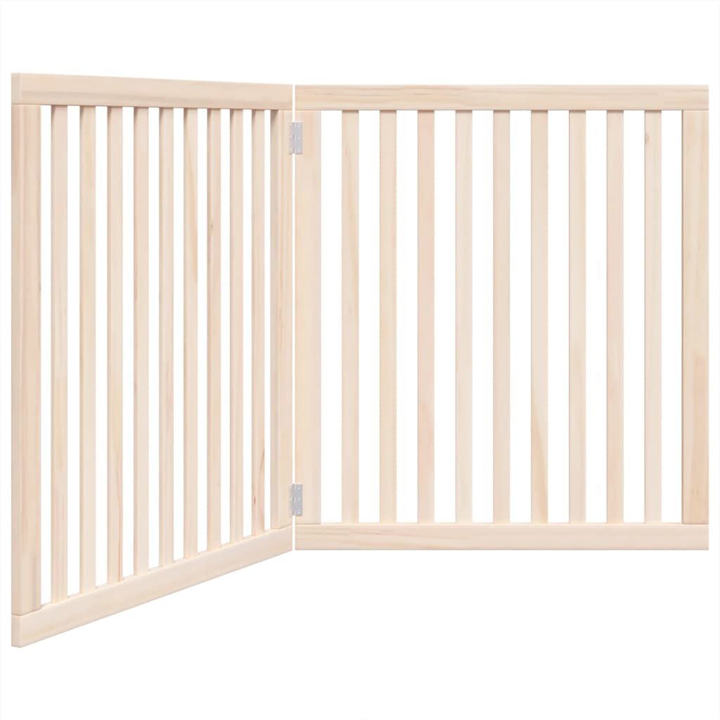 vidaXL Puerta para perros plegable 2 paneles madera de &aacute;lamo 160 cm, , large Imagen numero 1
