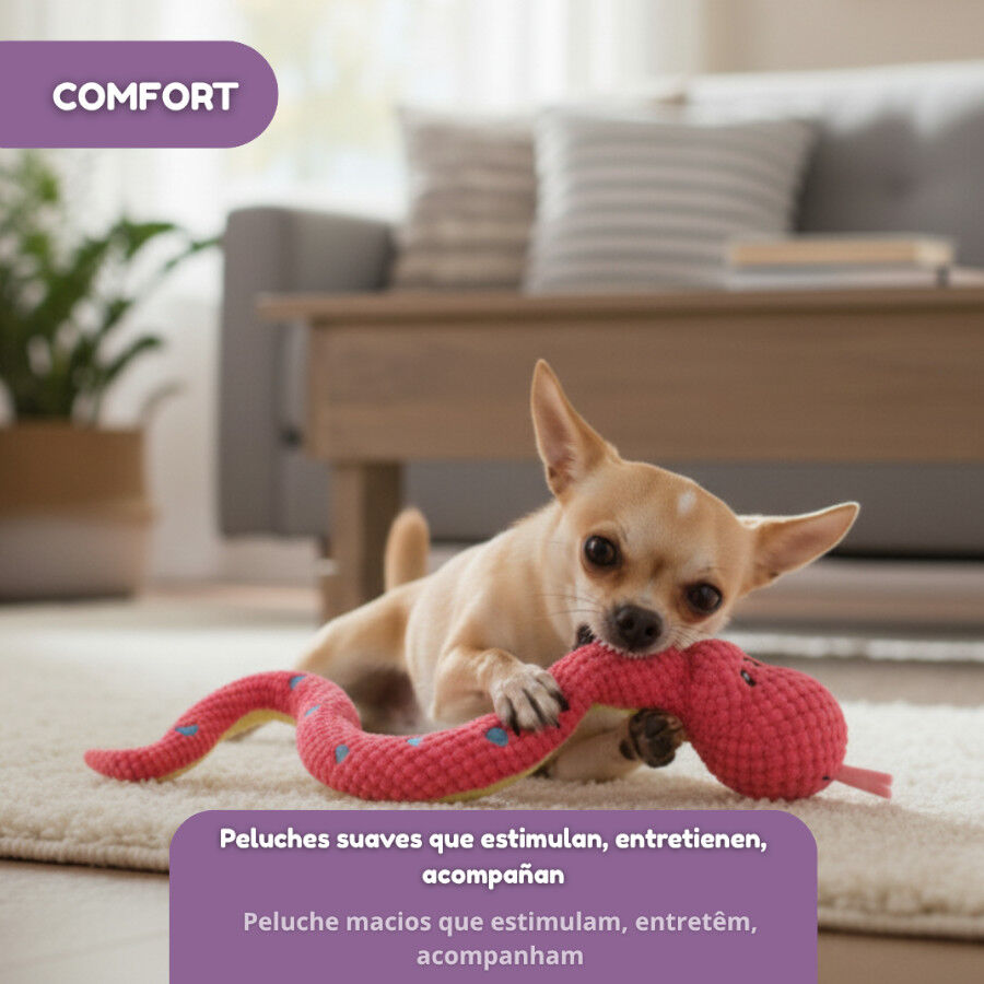 Tootoy! Serpiente Mordedor de Peluche Rosa para perros, , large Imagen numero 5