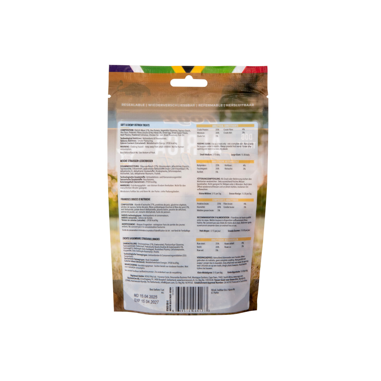 Rogz Snack Digestivo para Perros de Avestruz 6x100g Con Prebi&oacute;ticos, , large Imagen numero 2