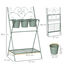 Outsunny Soporte de Metal para Plantas Plegable con 3 Macetas Incluidas y Estante Inferior Porta Macetero Decorativo de Flores para Interiores y Exteriores 47x37x78,5 cm Verde, , large indicador imagen numero 3