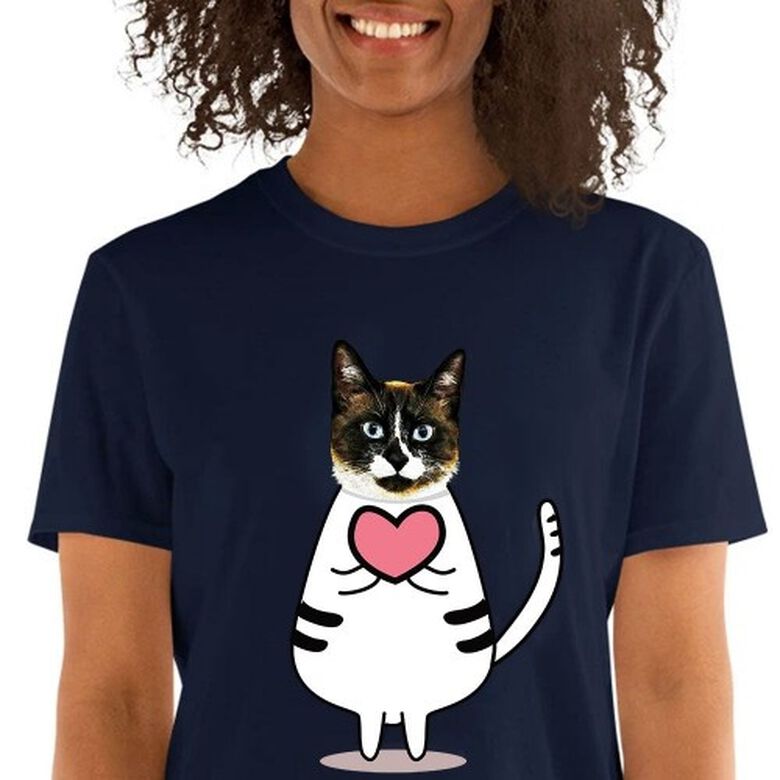 Mascochula camiseta mujer enamorao personalizada con tu mascota azul marino thumbnail