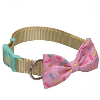 Collar con lazo para perros color Rosa