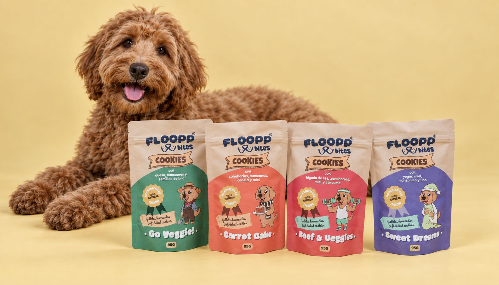 Floopp Bites Mix Pack &ndash; Snacks Naturales para Perros &ndash; 8 Bolsas, 680 g, , large Imagen numero 2