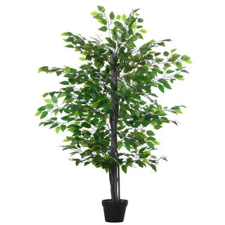 Outsunny Árbol de Ficus planta artificial para exterior e interior 