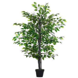 Outsunny Árbol de Ficus planta artificial para exterior e interior 