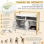 COSTWAY Caja de Arena para Gato, Aseo Gatos Mascotas de Madera, Mueble de Madera para Gatos con Estante & 2 Compartimentos, Muebles Interior para Gato Ocultos para Entrada, Sal&oacute;n (Patr&oacute;n de M&aacute;rmol), , large indicador imagen numero 3