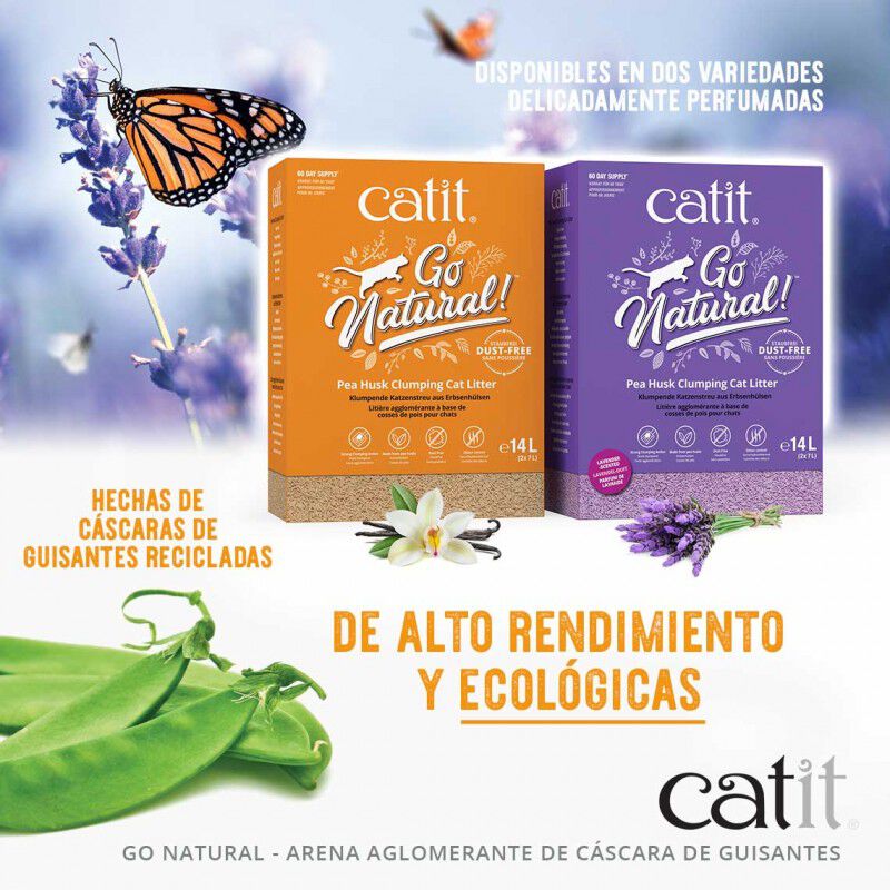 Catit Arena para Gatos Aglomerante de Cáscara de Guisante Go Natural, Aroma a vainilla thumbnail