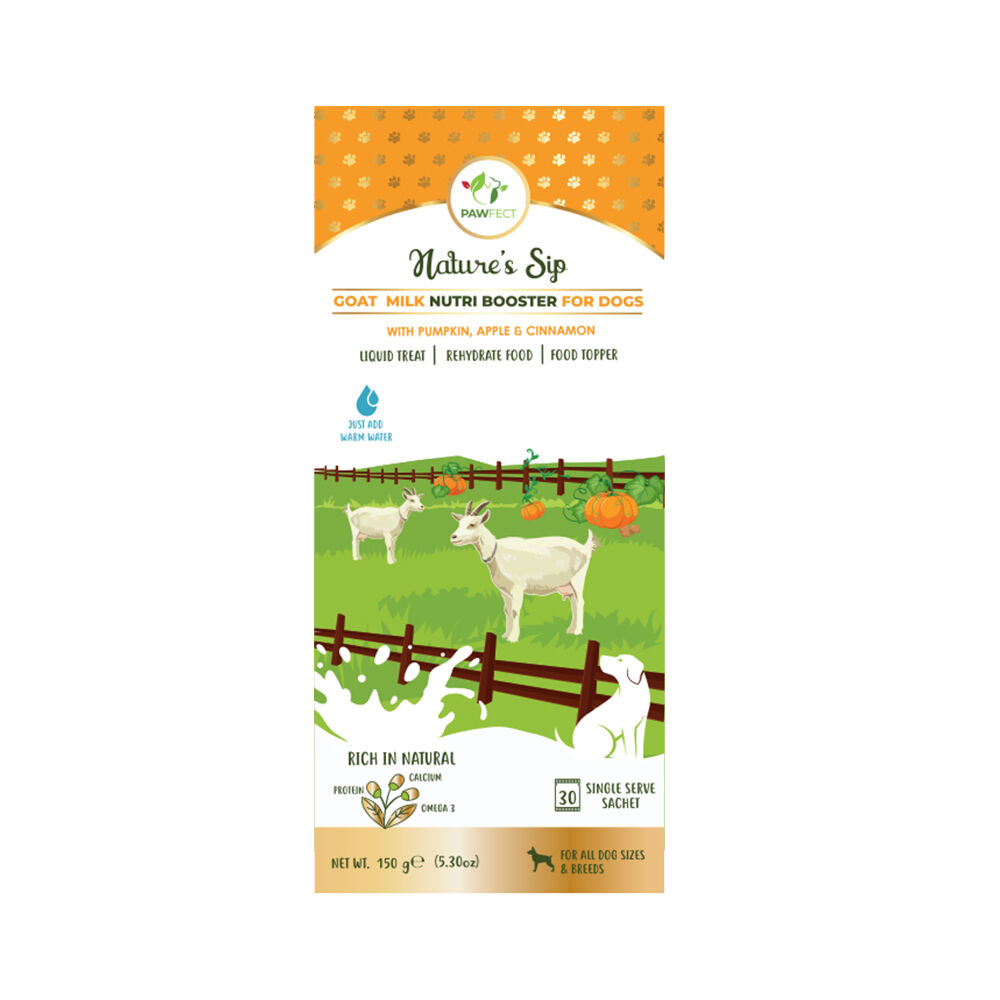 Nature's Sip para perros: leche de cabra con calabaza, semillas de calabaza, manzana y canela (150 g/5,29 oz), , large Imagen numero 1