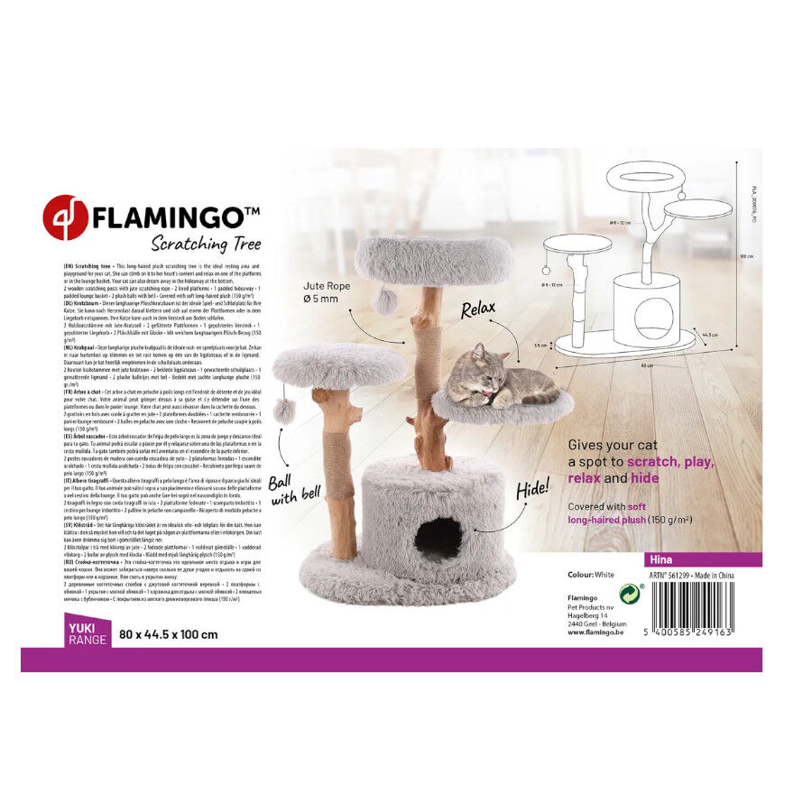 Flamingo Hina &Aacute;rbol Rascador con 3 pisos para gatos, , large Imagen numero 2