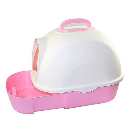 DZL arenero cerrado con caj&oacute;n y pala blanco y fucsia para gatos, , large Imagen numero 2