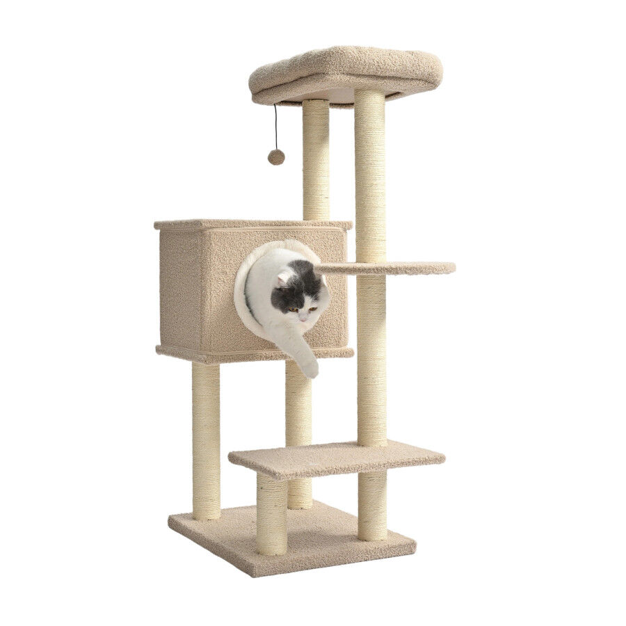 Leeby Boucle Collection &aacute;rbol rascador con cama nido y juguete para gatos, , large Imagen numero 9