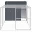 vidaXL Caseta perros con corral acero galvanizado gris 214x1069x181 cm, , large indicador imagen numero 24