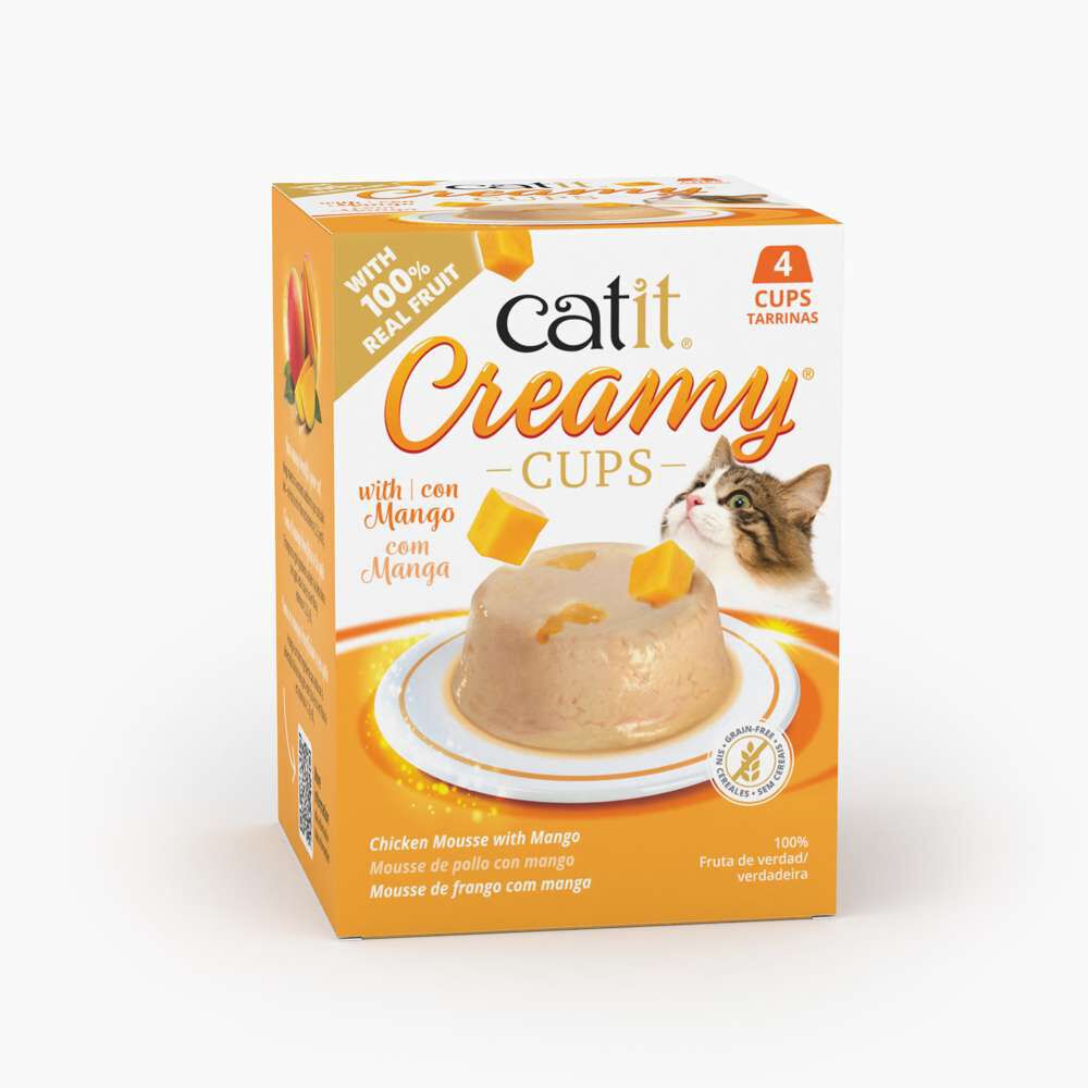 Catit Creamy Cups, Pollo Con Mango, 4x25g, , large Imagen numero 1