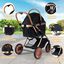 COSTWAY Cochecito para Perros 3 en 1, Carrito para Perros Plegable con Transport&iacute;n Removible, Sombra Solar, Almohadilla Extra&iacute;ble, Cintur&oacute;n de Seguridad, Cesta y Portavasos, Carro Mascotas, Carga 25kg, , large indicador imagen numero 4