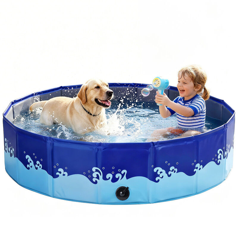 Nobleza Piscina Plegable para Perros &ndash; Ba&ntilde;era Port&aacute;til Antideslizante con Tablero PP, Tejido Oxford 210D Resistente a Ara&ntilde;azos, F&aacute;cil Montaje &ndash; D80 x H20 cm, , large Imagen numero 7