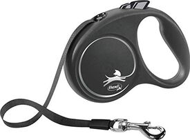 Flexi Desing Cinta Correa extensible negra para perros