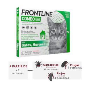 Frontline Combo Pipetas Antiparasitarias para gatos y hurones