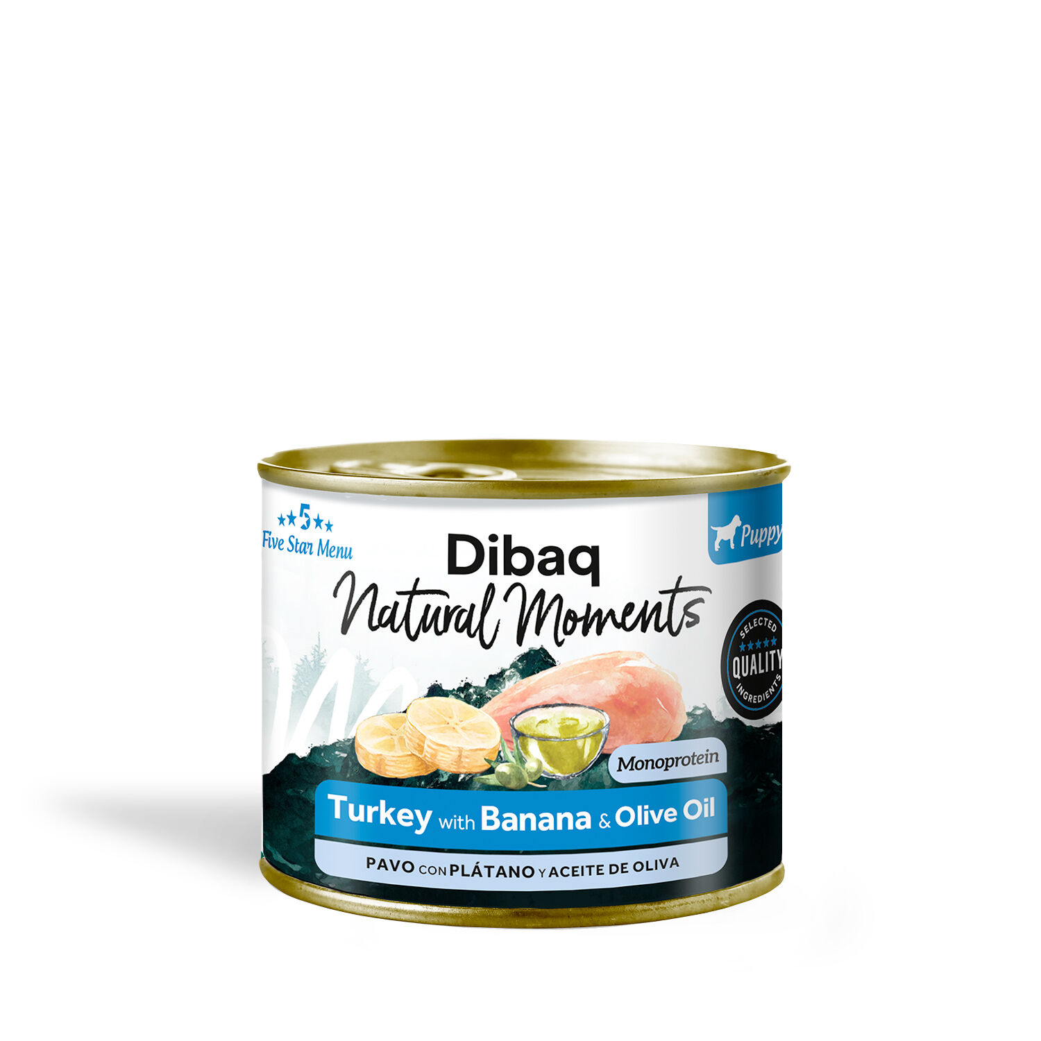 Dibaq natural Moments Cachorro pavo y pl&aacute;tano ,12 latas x 190gr, , large Imagen numero 1