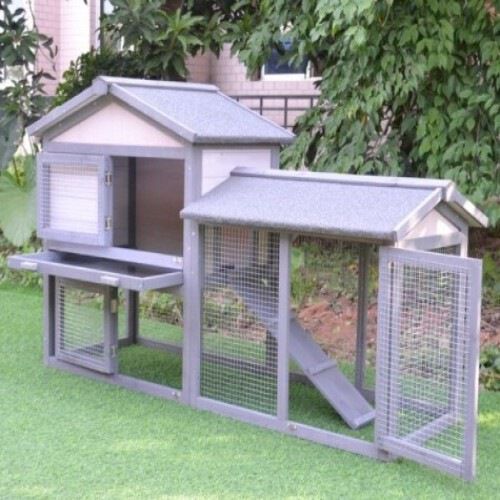 Jaula con bandeja extraíble PawHut para conejos y cobayas thumbnail