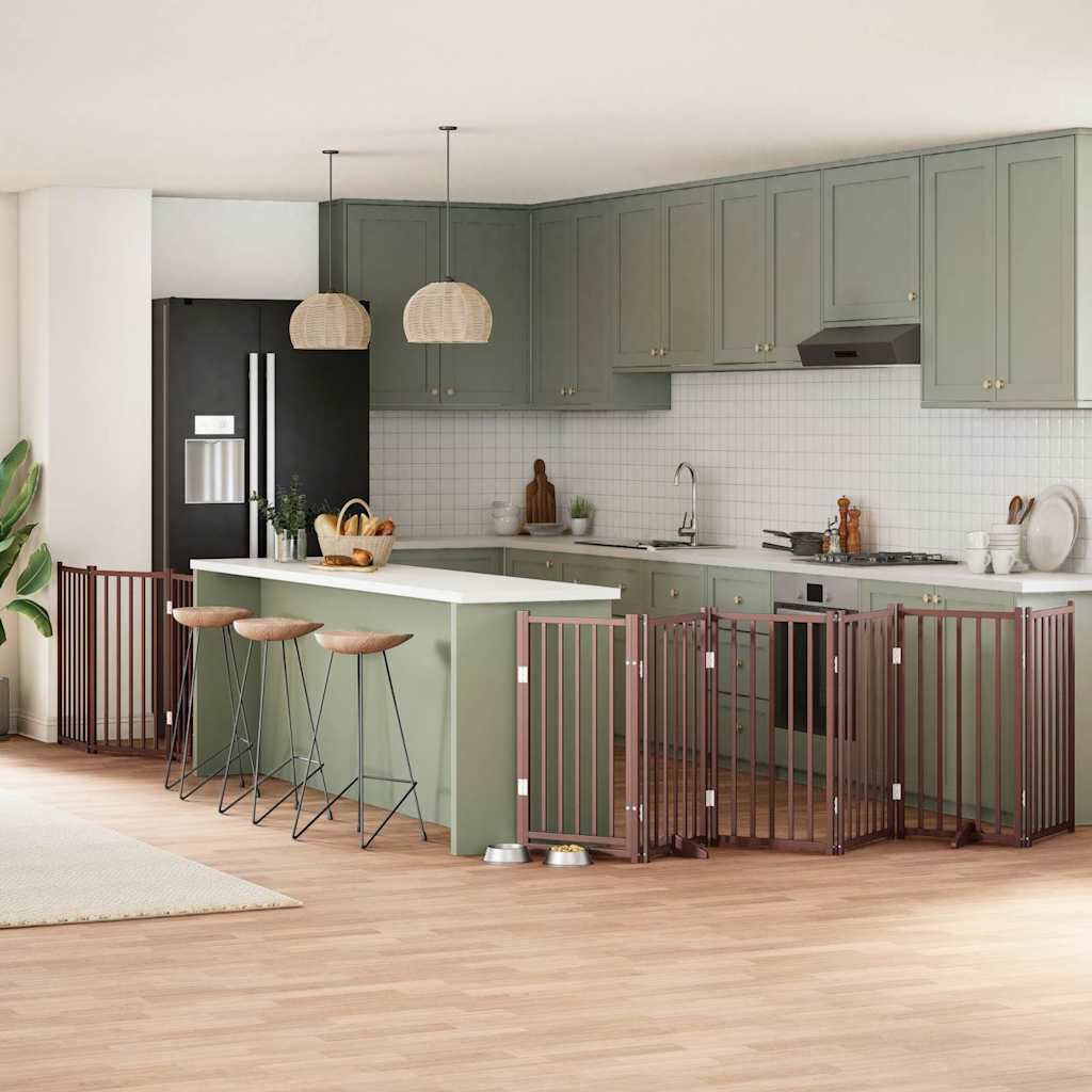 vidaXL Puerta para Perros Plegable Paneles Puerta de Seguridad Madera de &Aacute;lamo, , large Imagen numero 7