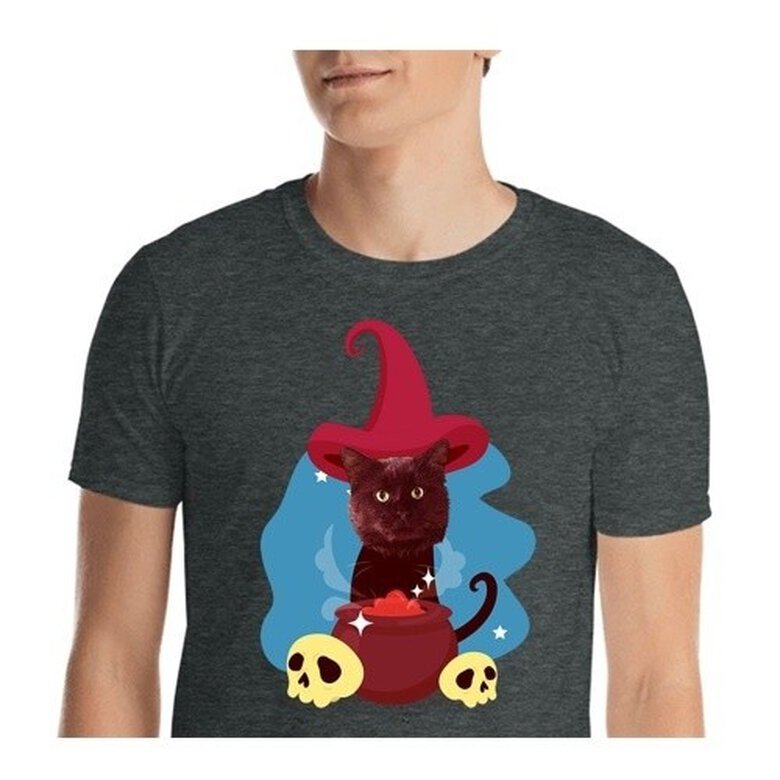 Mascochula camiseta hombre el brujo personalizada con tu mascota gris oscuro, , large image number null