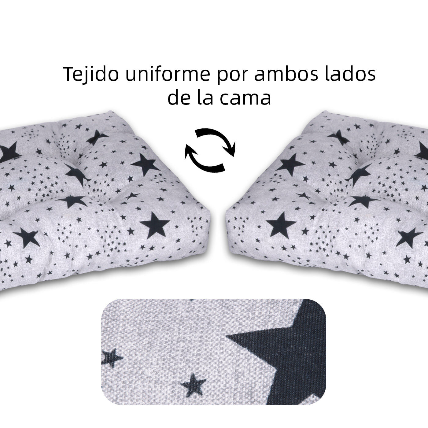 HOME MERCURY- Cama de Mascota, Colch&oacute;n para Perro, Colchoneta Reversible Estampada Relleno de Espuma para Interior y Exterior. (Medium, Estrellas), , large Imagen numero 2