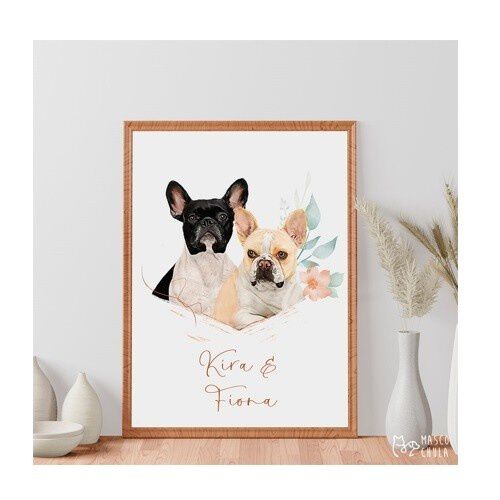 Mascochula Rocco Doble Retrato Realista Personalizado de mascotas, , large Imagen numero 1